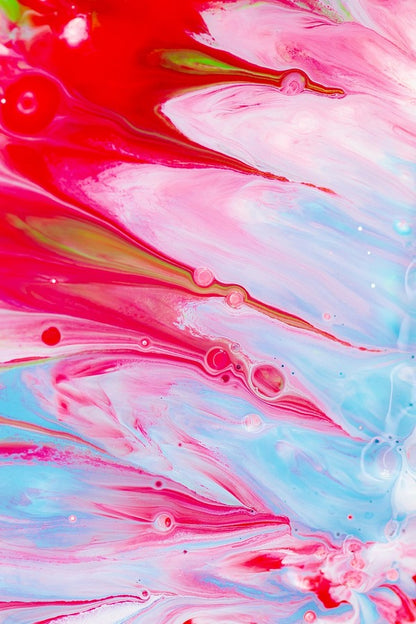 Blue Pink & Red Abstract Design Print 100% Australian Made