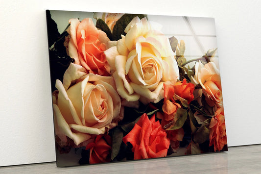 Rose Flower Bouquet Photograph Acrylic Glass Print Tempered Glass Wall Art 100% Made in Australia Ready to Hang