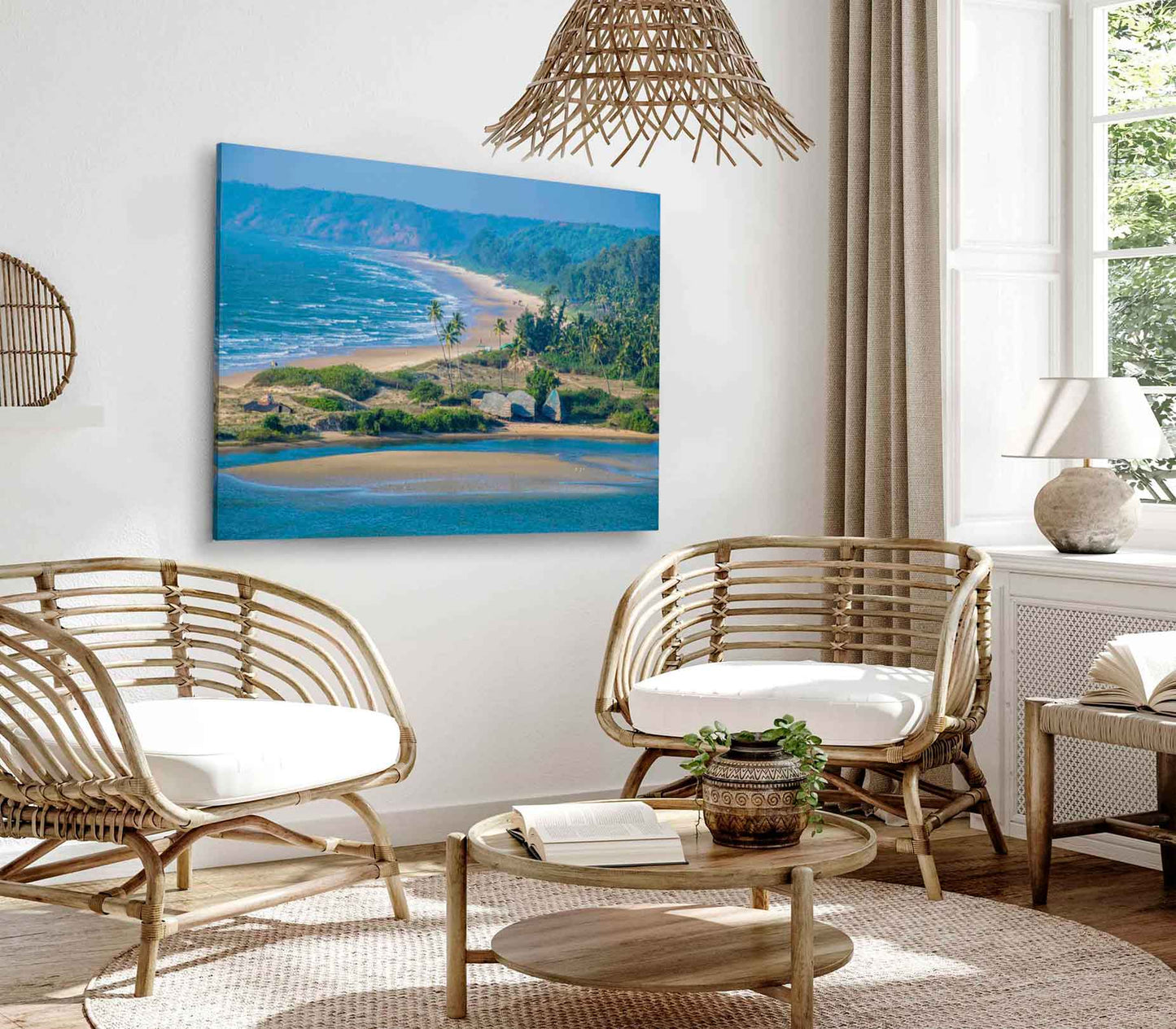 Bella Home Tropical Sandy Beach on North Goa Print Canvas Ready to hang