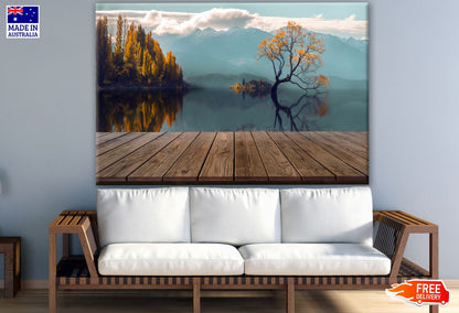 Stunning Lake Autumn Tree Photograph Print 100% Australian Made
