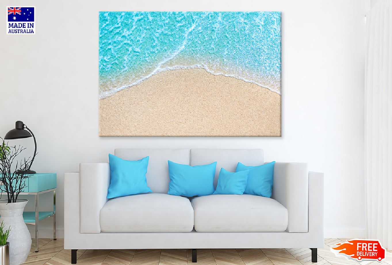 Sea with Soft Wave Aerial View Photograph Print 100% Australian Made