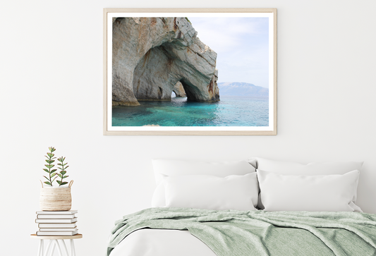 Rock Cave & Sea Scenery View Photograph Home Decor Premium Quality Poster Print Choose Your Sizes