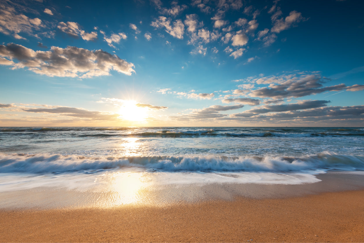Bella Home Beach Sunrise Over The Tropical Sea Print Canvas Ready to hang