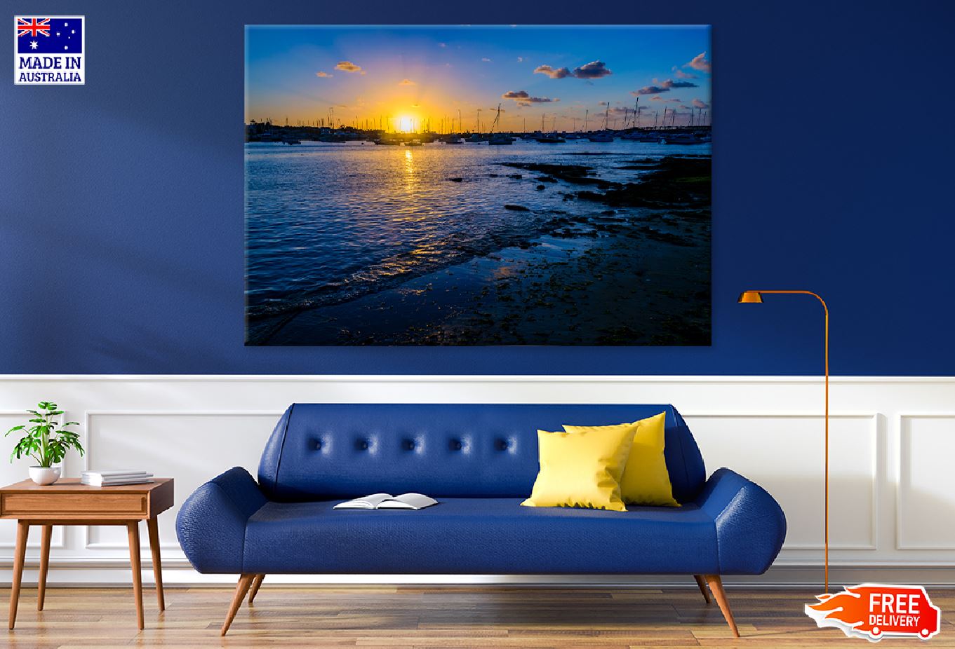 Sunset at Punta del Este Port Sea Photograph Print 100% Australian Made