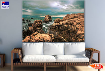 Huge Rocks on Beach Photograph Print 100% Australian Made