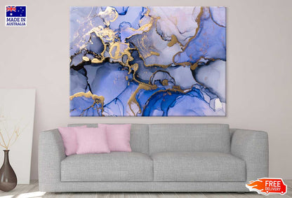 Purple Gold & Blue Abstract Design Print 100% Australian Made