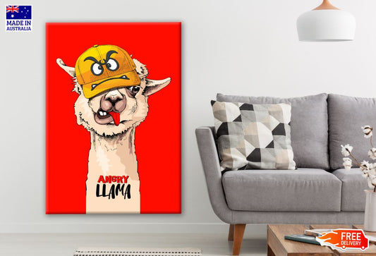 Stylish Llama with a Cap Painting Print 100% Australian Made Print 100% Australian Made