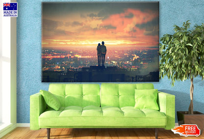 Couple on a Building Looking At City Photograph Print 100% Australian Made