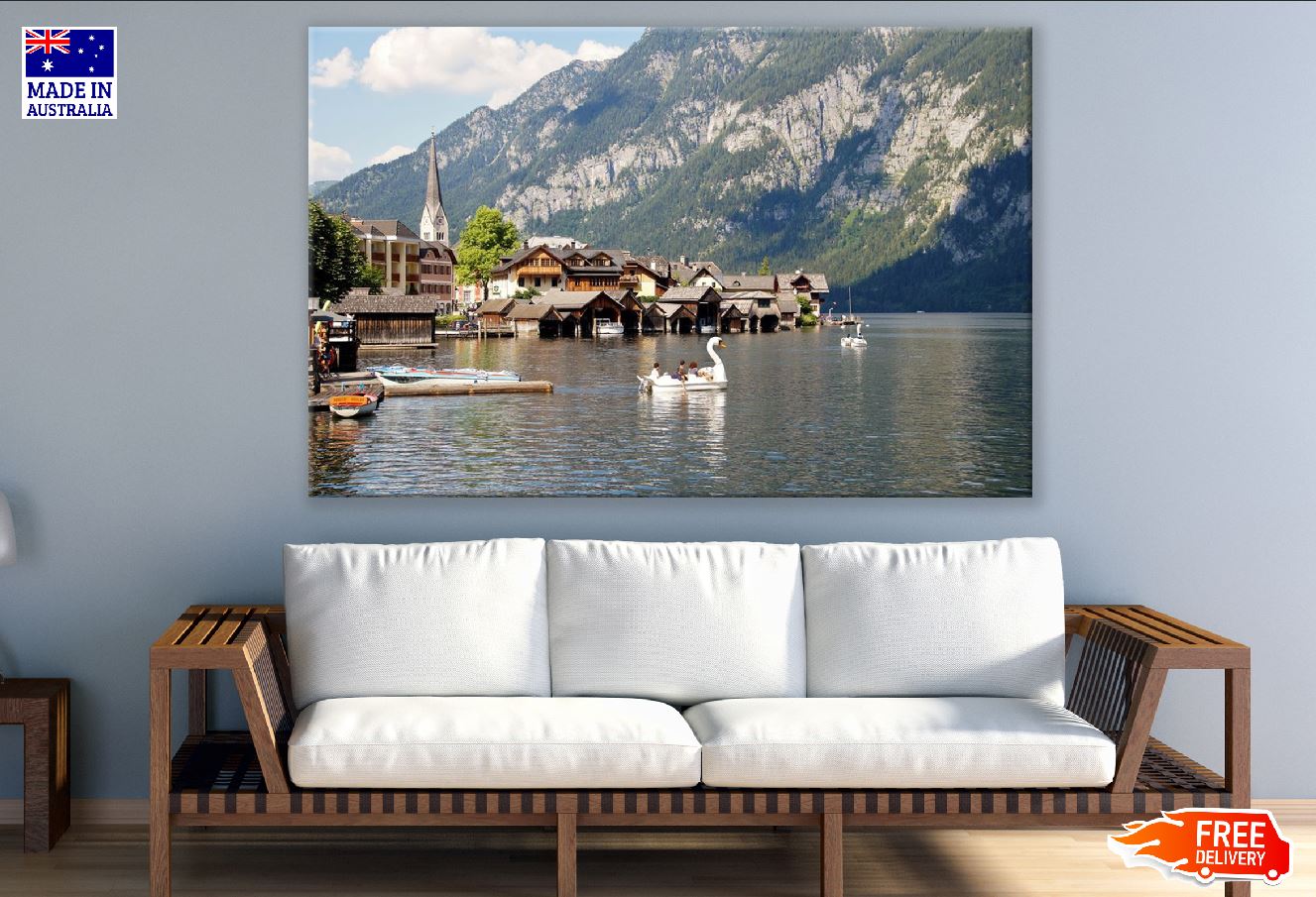 Hallstatt Lake & Mountains Photograph, Austria Print 100% Australian Made