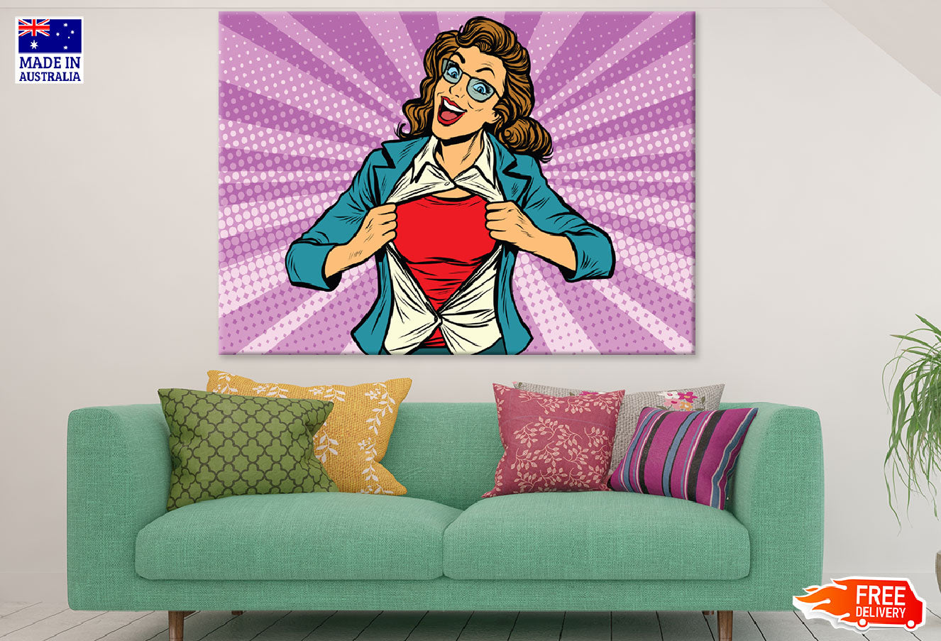 Super Hero Girl Illustration Print 100% Australian Made