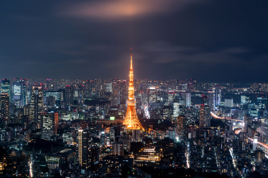 Tokyo Tower at Night View Photograph Japan Print 100% Australian Made