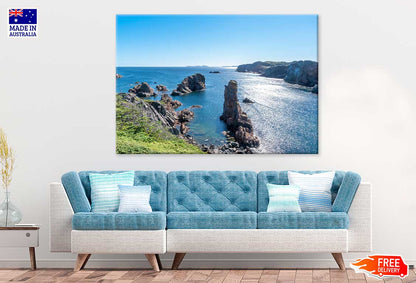 Cliffs on Sea & Hill View Photograph Print 100% Australian Made
