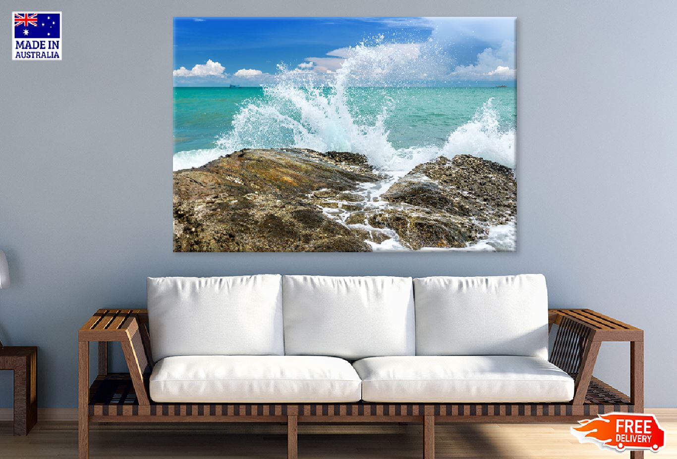Splash Water of Sea Wave View Photograph Print 100% Australian Made