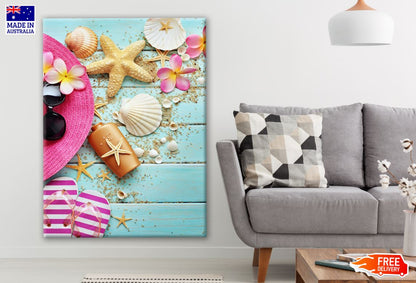 Sea Shells on a Wood Board Photograph Print 100% Australian Made