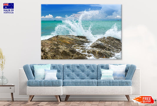 Splash Water of Sea Wave View Photograph Print 100% Australian Made
