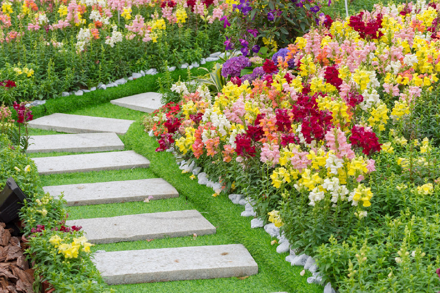 Pathway in Flower Garden View Photograph Print 100% Australian Made