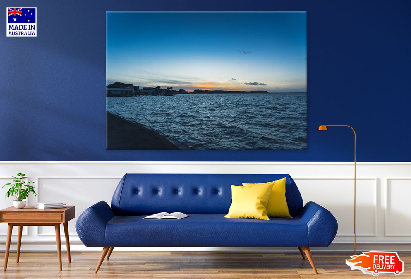 Calm Blue Sea Sunrise Scenery View Photograph Print 100% Australian Made