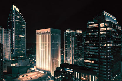 Cityscape Skyline Night View Photograph Print 100% Australian Made