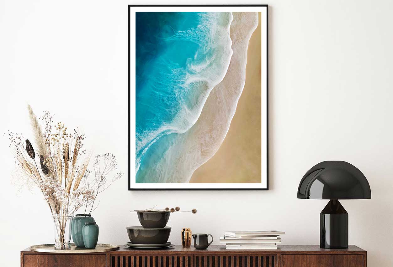 Summer Sunny Beach Aerial View Photograph Home Decor Premium Quality Poster Print Choose Your Sizes