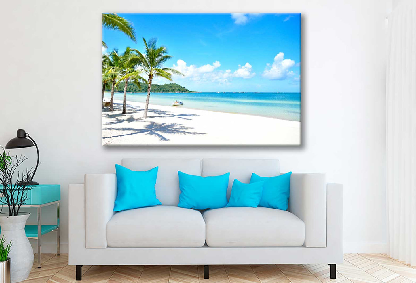 Bella Home White Sandy Beach Phu Quy Island Print Canvas Ready to hang