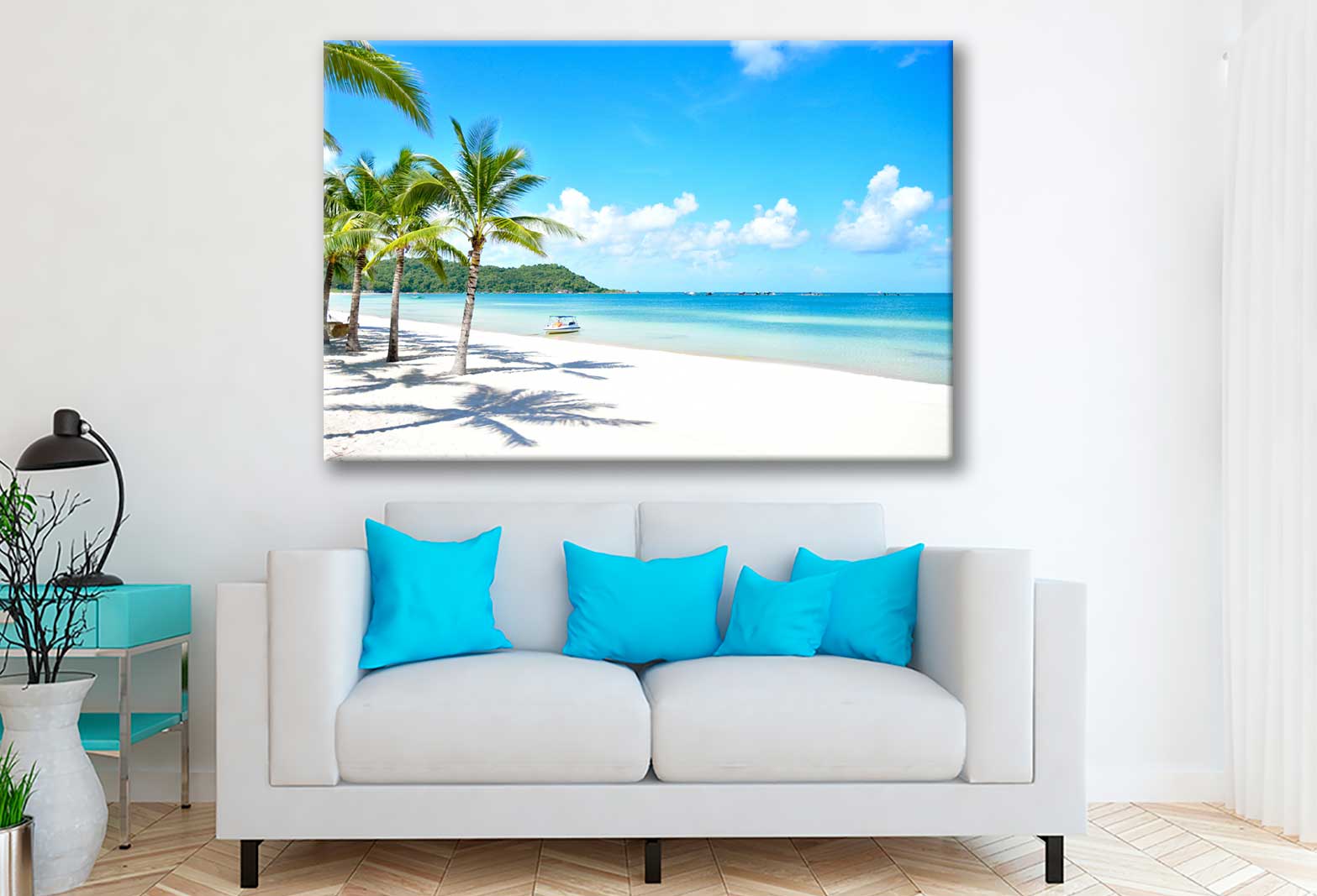 Bella Home White Sandy Beach Phu Quy Island Print Canvas Ready to hang