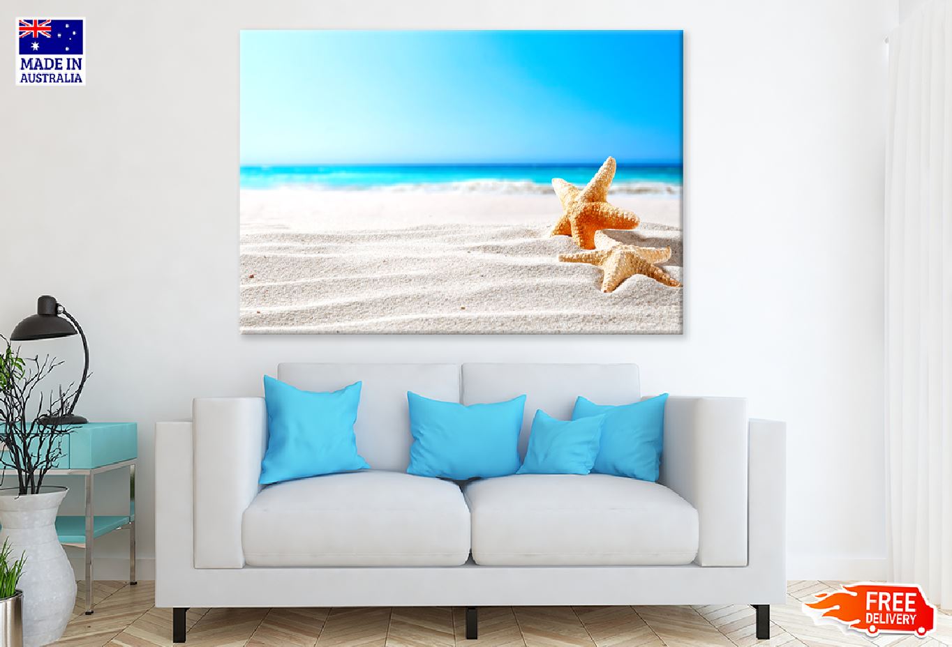Starfish on Seashore Sand View Photograph Print 100% Australian Made