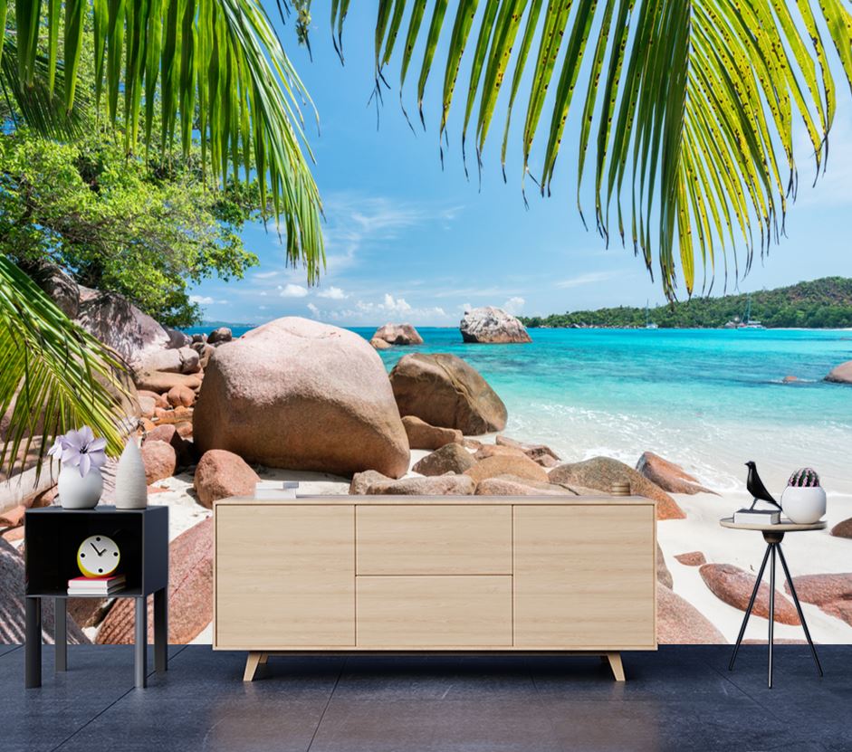 Wallpaper Murals Peel and Stick Removable Stunning Beach View Photograph High Quality