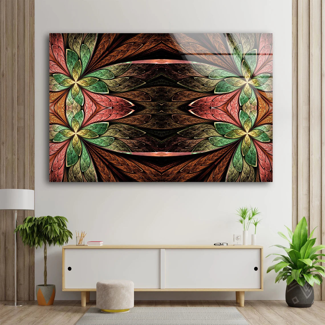 3D Floral Abstract Design Acrylic Glass Print Tempered Glass Wall Art 100% Made in Australia Ready to Hang