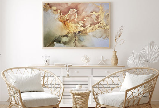 Brown Gold & Green Abstract Design Home Decor Premium Quality Poster Print Choose Your Sizes