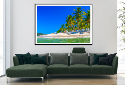 Palm Trees & Sea Scenery View Photograph Home Decor Premium Quality Poster Print Choose Your Sizes