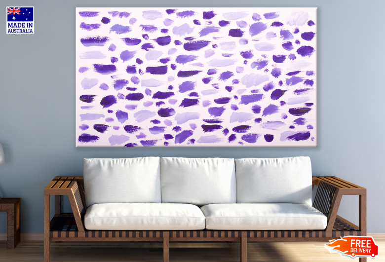 White & Purple Abstract Design Print 100% Australian Made