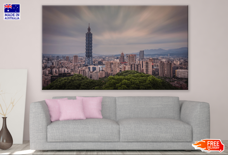 Taipei City Of Taiwan Print 100% Australian Made
