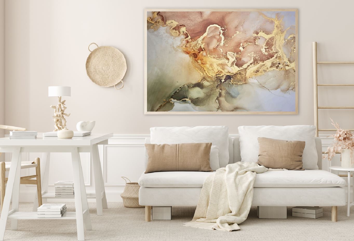 Brown Gold & Green Abstract Design Home Decor Premium Quality Poster Print Choose Your Sizes