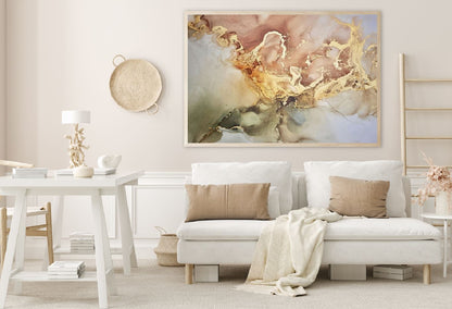 Brown Gold & Green Abstract Design Home Decor Premium Quality Poster Print Choose Your Sizes