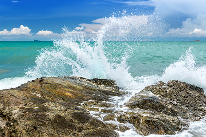 Splash Water of Sea Wave View Photograph Print 100% Australian Made