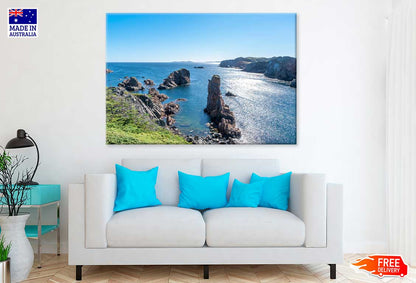 Cliffs on Sea & Hill View Photograph Print 100% Australian Made