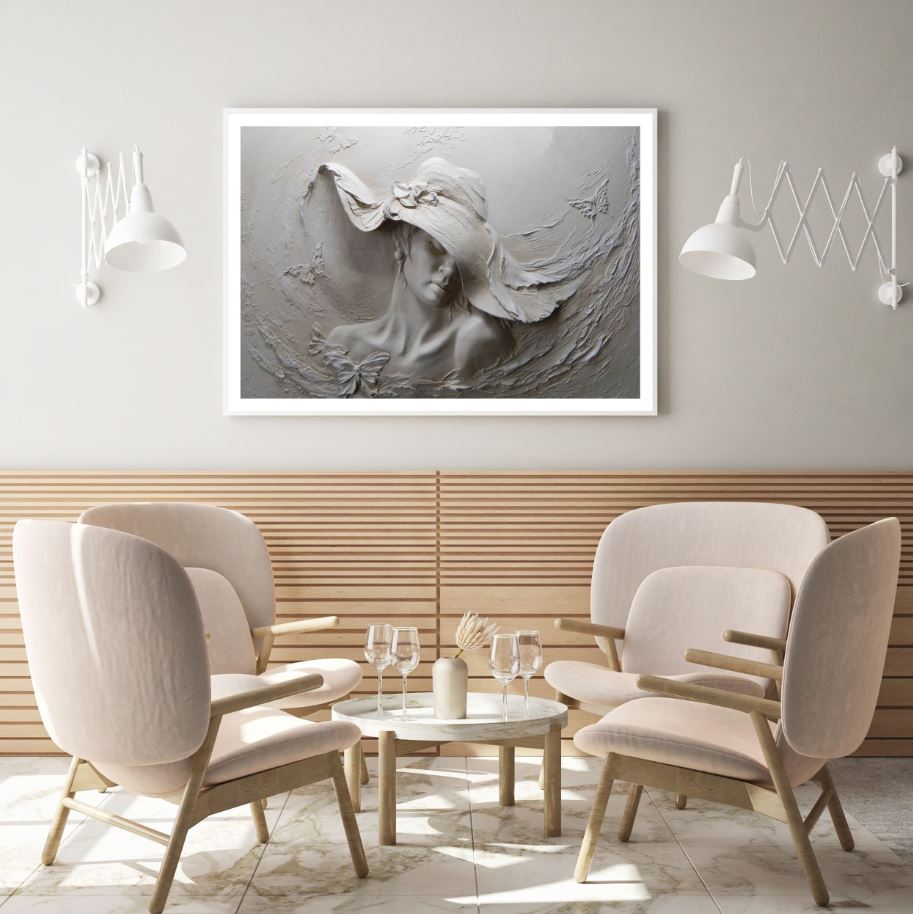 Girl Portrair Granite Sculpture Home Decor Premium Quality Poster Print Choose Your Sizes