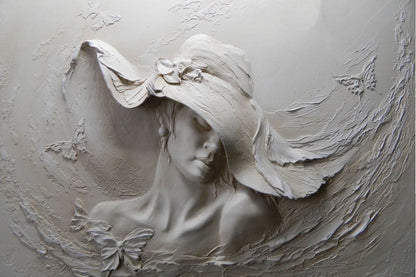 Girl Portrair Granite Sculpture Home Decor Premium Quality Poster Print Choose Your Sizes