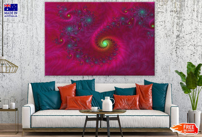 Pink & Blue Fractal Spiral Abstract Design Print 100% Australian Made