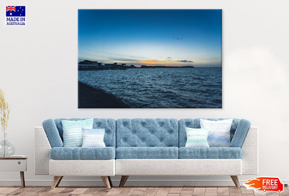 Calm Blue Sea Sunrise Scenery View Photograph Print 100% Australian Made