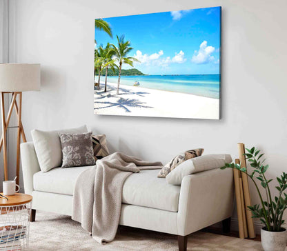 Bella Home White Sandy Beach Phu Quy Island Print Canvas Ready to hang