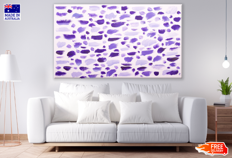 White & Purple Abstract Design Print 100% Australian Made