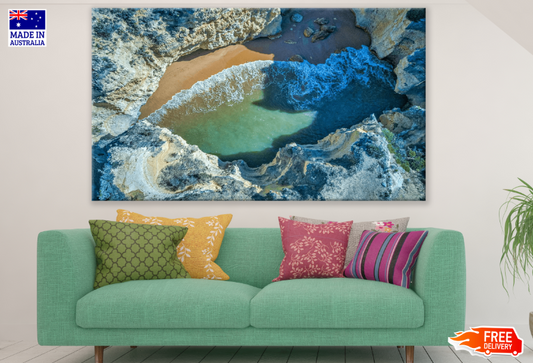 Rock Mountain & Sea Aerial View Photograph Print 100% Australian Made