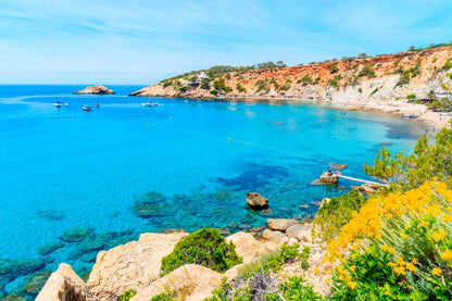 Bella Home Ibiza Island Beach View in Spain Print Canvas Ready to hang