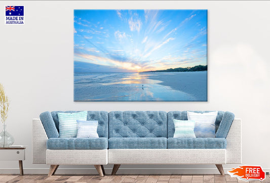 Beach Sunset & Shore Bird Hilton Photograph Print 100% Australian Made