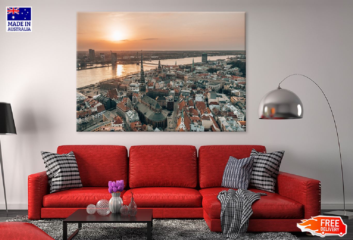 Daugava River & Old Town View Photograph Print 100% Australian Made