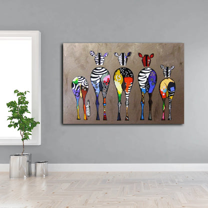 Colorful Zebras Painting Acrylic Glass Print Tempered Glass Wall Art 100% Made in Australia Ready to Hang