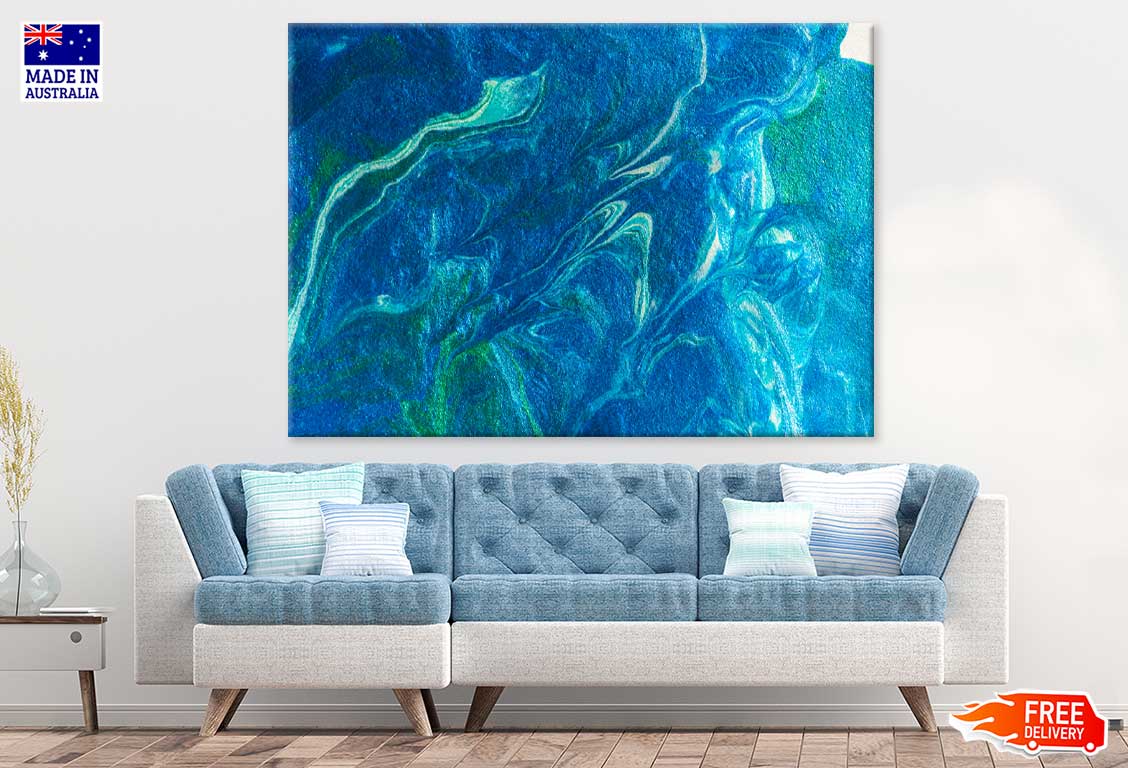 Blue Green Wall Abstract Painting Print 100% Australian Made