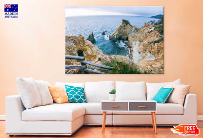 Rocks near Calm Sea Scenery View Photograph Print 100% Australian Made