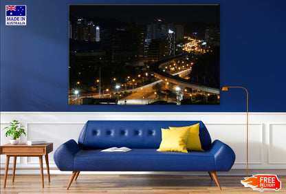Cityscape & Highway Night View Photograph Print 100% Australian Made